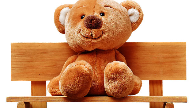 My Wooden Blocks - Teddy on a WOoden Bench